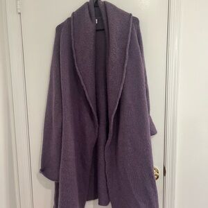Soft Surroundings Telluride Topper Shawl Cardigan Medium Wool Blend Purple Cozy